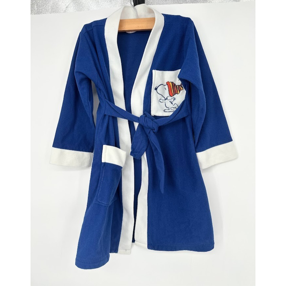 Vintage‎ JcPenney 1970s Boys Snoopy Robe Housecoat Blue White Size B 4-5 Peanuts